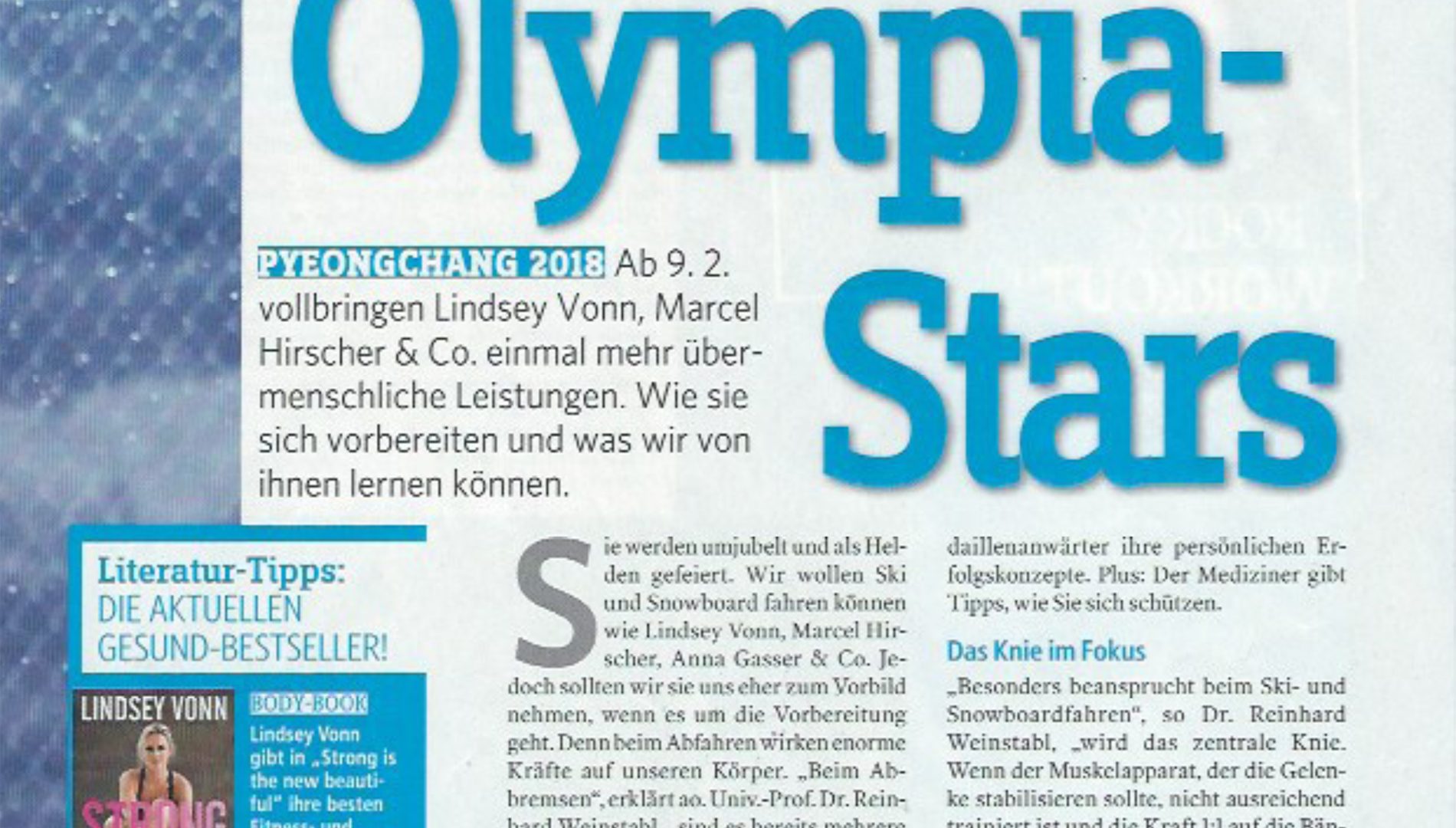 "Fit wie die Olympia-Stars" (Gesund & Fit Magazin, Februar 2018)